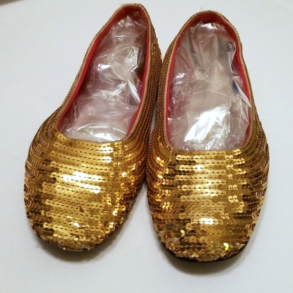 Old Navy Gold Glitter Ballet Flats size 11